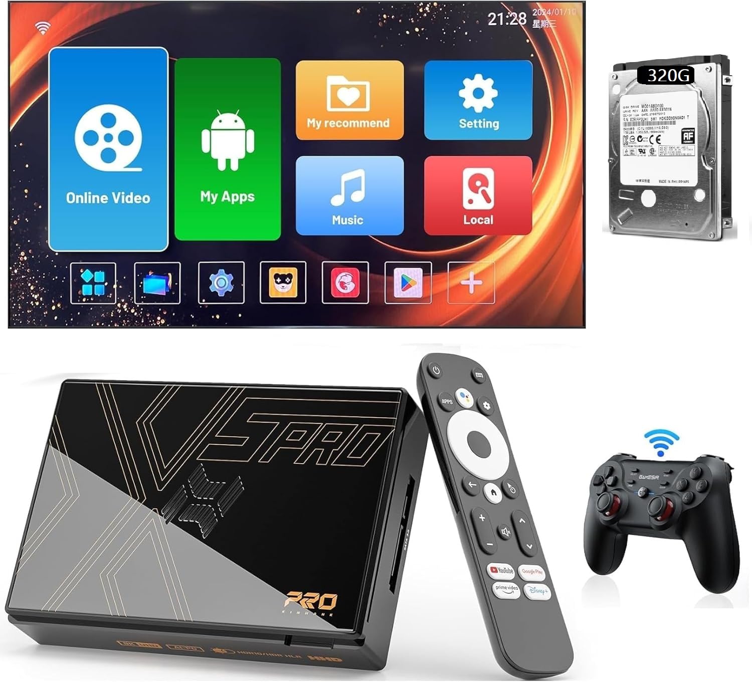 Kinhank Super Console X5 Pro 320GB, Video Game Consoles, 8GB Ram